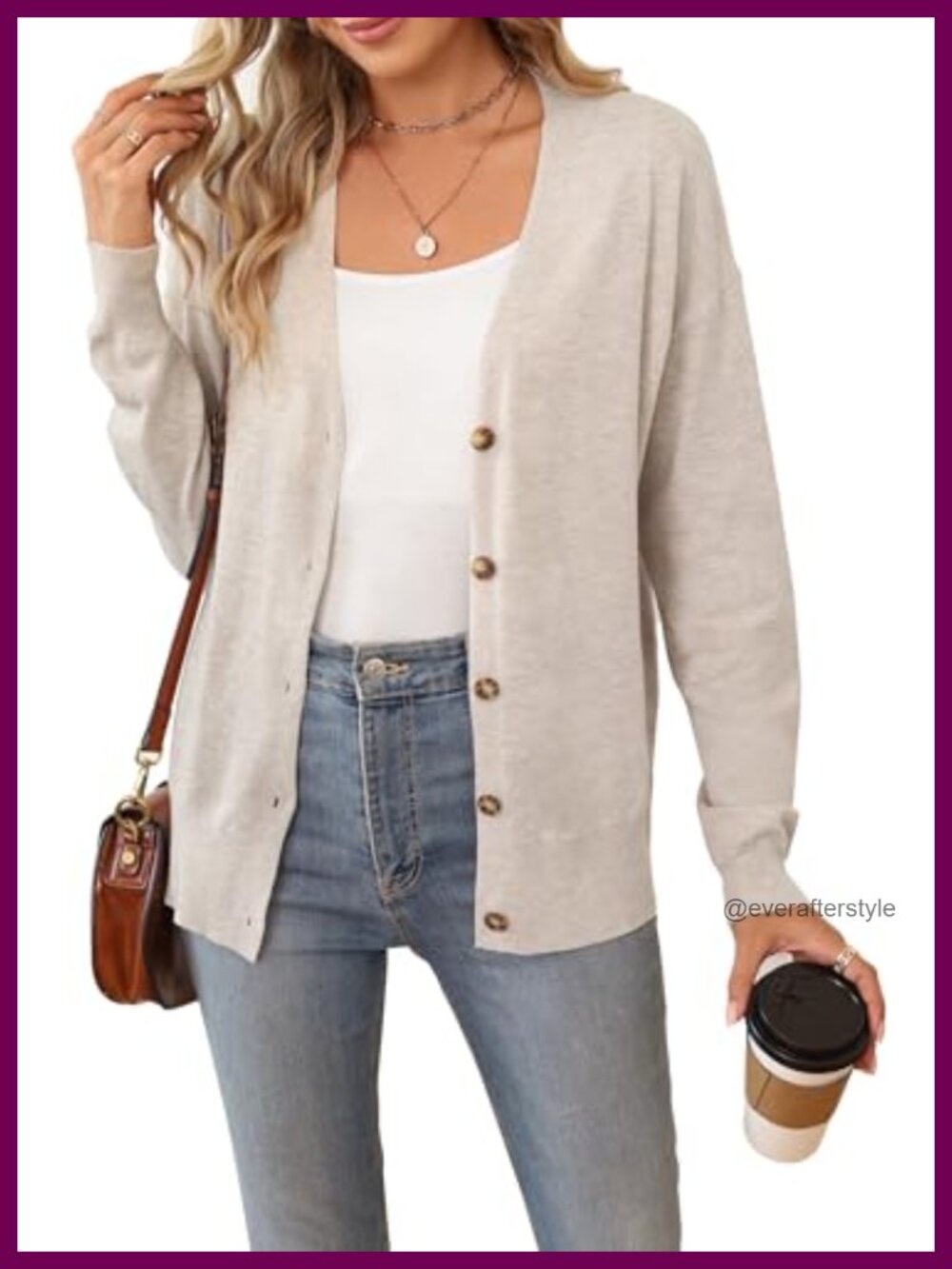 Wool Blend Oversized Lightweight Cardigan Sweater Business Casual